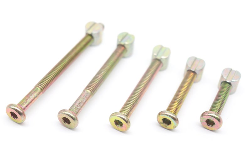 binifiMux Crib/Bunk Bed Screws Replacement Parts, binifiMux 100pcs M6 x 35mm/ 45mm/ 55mm/ 65mm/ 75mm Hex Drive Socket Cap Bolts Barrel Nuts Assortment Kit for Delta Dream on me Cribs - Image 3